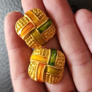 VTG Leslie Block earrings
